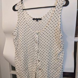 Sweet Rain Heart Button Up Tank Top - L